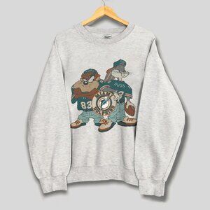 Vintage Miami Dolphins Bugs Bunny Looney Tunes Football Sweatshirt, NFL Shirt